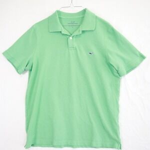 Vineyard Vines Polo Shirt Mens Large Slim Fit Golf Casual Green Short Sleeve‎